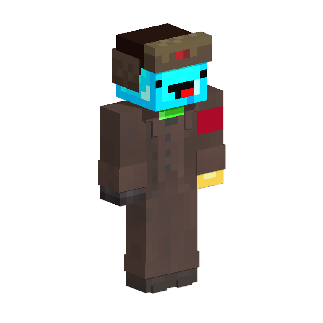 LIL KAP, en uniforme, avatar Minecraft